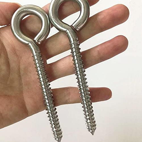 Hammock Hanging Kit, stainless steel hammock hardware by Load Capacity 1300lbs Hammock Eye Hook screws & Carabiners for Hanging Swing, Hammock, Tr...