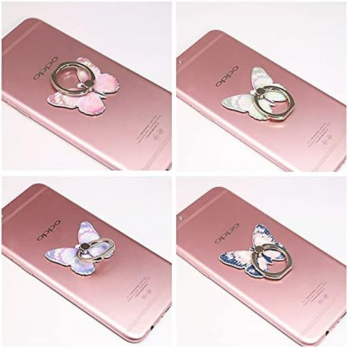 Cute Butterfly Phone Ring Finger Holders, Cell Phone Ring Stands Mount Smartphone Kickstand for Desk 360 Degree Rotation(5Packs)...