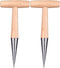 Hemoton 2pcs Gardening Hole Punch Gardening Hand Seeder Tool Seeding Gardening Tool Wood Dibbler Dibber Garden Tools Garden Hole Puncher Wood Tool...