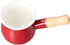 500ML Home Enamel Milk Pan With Wooden Handle, Small Enamel Saucepan Butter Warmer Cookware Pan Sauce Pan Kitchen Tool...