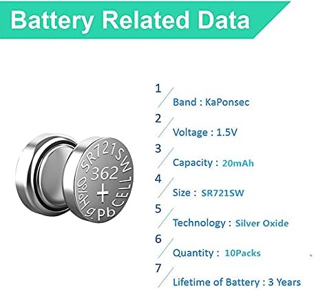 SR721SW 362 361 1.55v Watch Battery 10 Count (Pack of 1)...