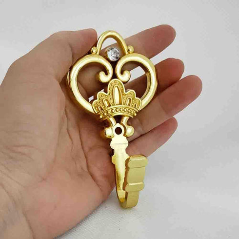 Crown Curtain Wall Hook Household Clothes Hanging Hook Window Drapery Medallion Holdbacks, Curtain Tiebacks, Wall Hook, Tassel Holder 1 Double (Go...