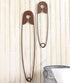 Collections-Etc Large Hanging Metal Safety Pins Laundry Room Wall Home Decoration - Set of 2 , Rustic...