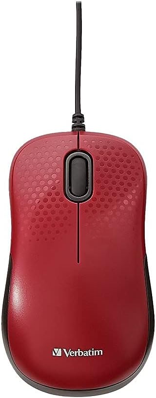 Verbatim Silent Corded Optical Mouse – Red...