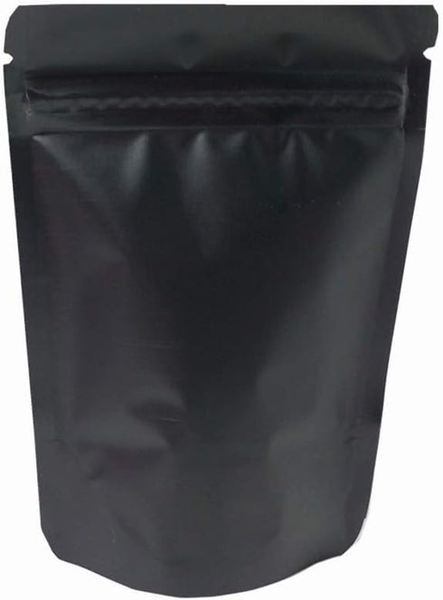PABCK 100 Pcs 3.9x5.9 inch Matte Black Resealable Stand Up Bags with Window Heat Seal Bulk Food Storage Packaging Foil Pouches...