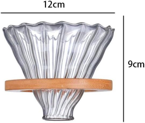 Roast'n Berry V60 Glass Coffee Dripper, Size 02, Bamboo...