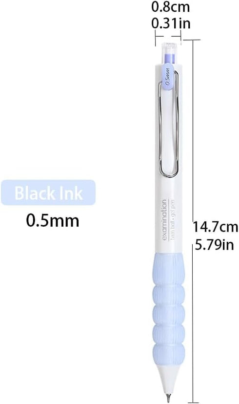 PapaBear Black gel pen, Lantern Shaped Grip, Student Examination Special Pen, Retractable Ballpoint Pen, Fashionable Elegant pen, 6-Pack...