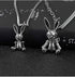 Heavy Gothic Grunge Rabbit Pendant Easter Bunny Choker Necklace Statement Long Chain Punk Multilayer Steel Material Choker Necklace for Women and ...