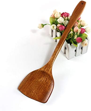 Wooden Spatula for Cooking Nonstick, Kitchen Wok Spatula Utensil Set,15" Wooden Turner Serving Tool for High Heat Stirring in Nonstick Pans...