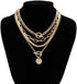 4Pcs Layered Gold Choker Necklace Sets for Women Retro Coin Dainty Snake Chain Toggle Clasp Necklace...