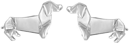 Boma Jewelry Sterling Silver Origami Dachshund Wiener Dog Stud Earrings...