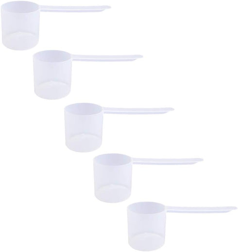 Plastic Measuring Scoop, (70 cc | 4.73 tbsp | 2.37 fl oz. | 70 mL) Long Handle Spoons for Powders, Granules, Coffee, Pet Food, Baking Supplies, Pr...