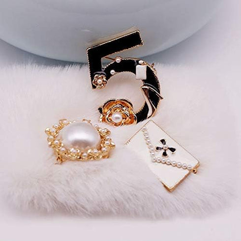 Celebrity Designer Jewelry Brooch Pins,Brooches with Imitation Pearl for Women Fashion...