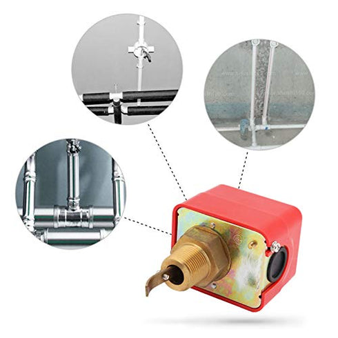 Water Flow Switch Automatic Control Flow Sensor Switch R3/4 Thread Paddle Type Liquid Water Oil Flow Sensor Switch...