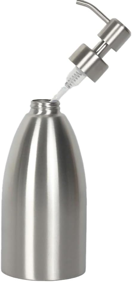 304 Stainless Steel Soap Dispenser 16oz Rust-Proof Liquid Soap Pump Bottle for Kitchen or Bathroom Countertop Hand Dish Lotion Leak-proof (Brushed...