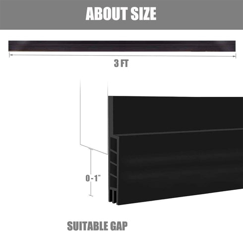 Suptikes 2 Pack Door Draft Stopper?Door Sweep for Exterior & Interior Doors,Door Bottom Seal Dust and Noise Insulation Weather Stripping Draft Gua...
