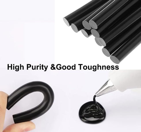 Black Hot Glue Sticks 20Pcs for Mini Glue Gun Repairing Tool- 0.27“ Diameter X7.87" Long for Gluing Projects,Car Dent Repair, Handiraft DIY, Artif...