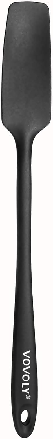 Vovoly Silicone Jar Spatula, Small Head with Long Handle, Rubber Spatulas Scraper for Jar, Blender, Bottle, etc. High Heat Resistant for Nonstick ...