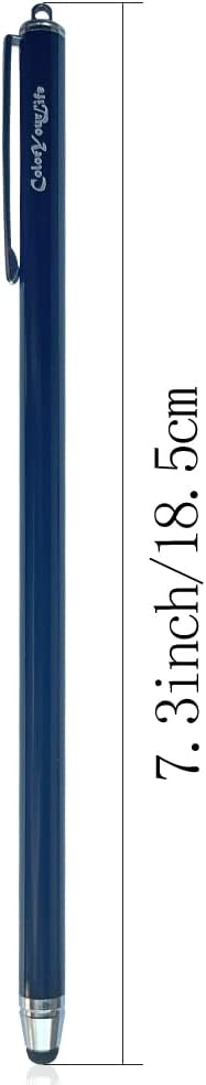 Bundle of 3-Pack 7.3" Extra Long Thin Tip High Precision Universal Capacitive Stylus Pens for Touch Screens and Microfiber Cloth (Black)......