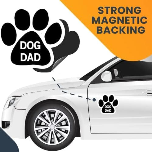 Magnet Me Up: Dog Dad Pawprint Magnet Decal - 5 Inch, Heavy-Duty Automotive Magnet for Car, Truck, SUV - Express Your Proud Pet Parenthood with Th...