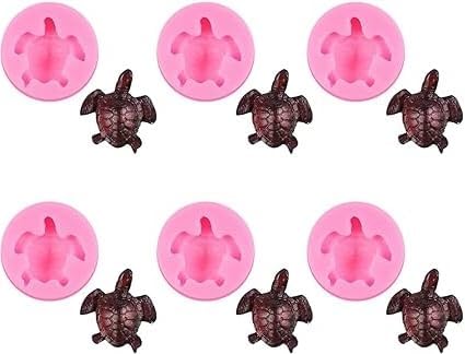 6Pcs Sea Turtle Resin Mold Small, 3D Animal Silicone Molds for Resin Casting, Tortoise Making Mold for DIY Resin and Plaster Casting,Cake,Chocolat...