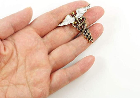 Enamel Medical Symbol Caduceus Brooch Pins For Doctor Nurse Gift Brooches...