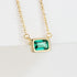 S925 1.2ct Lab-created Emerald Pendant Necklace for Women 18K Gold Plated Sterling Silver Solitaire Birthstone Necklace for Women...
