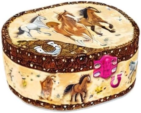 Hot Focus Dashing Horse Oval Shaped Musical Jewelry Box...
