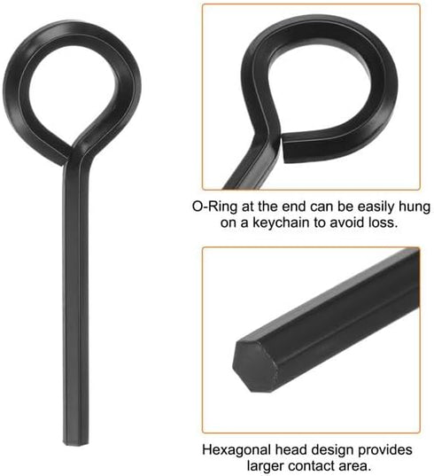 10 Pack Black 5/32 inch Standard Hex Dogging Key with Full Loop, Hex Dogging Key, Allen Key Sets Wrench Fit on Keychain Push Bar Panic Exit Device...