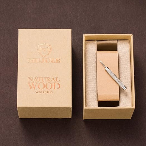 MUJUZE Wood Watch for Men, Mens Wooden Watch, Handmade Lightweight Minimalist Wooden Watches Men Groomsmen Gift with Box...