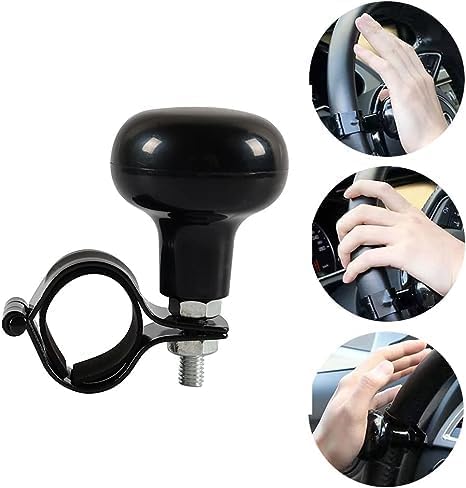 Steering Wheel Spinner Knob - 2 Packs Steering Wheel Suicide Knob - Universal Wheel Accessories Arthritis Handicap Spinner (Black)...