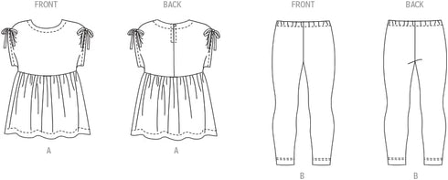 New Look Children's Top and Knit Leggings Sewing Pattern Kit, Design Code N6761, Sizes 3-4-5-6-7-8, Multicolor...
