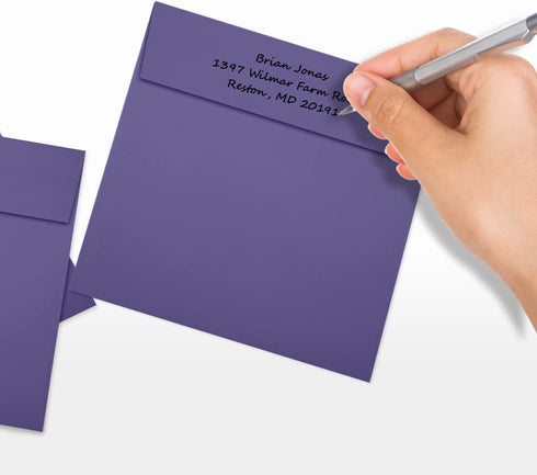LUXPaper Square Invitation Envelopes | Peel & Press | 6" x 6" | Wisteria Purple | 80lb. Text | 50 Qty...