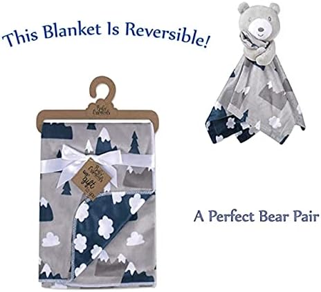 Minky Animal Snuggler Lovey Blanket for Kids, Babies, Boys, Girls, Gender Neutral Security Blanket with Stuffed Animal (Beloved Snowcap Bear)...