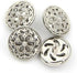 10PCS Clothes Button - Fashion Hollow Flower Metal Shank Round Shaped Metal Button Set Sewing Button (25mm, Silver)...