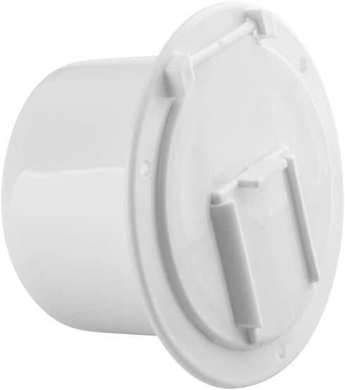 RV 4 3/4 inch Round Electrical Cable Hatch for 30 and 50 Amp Cords (White)...