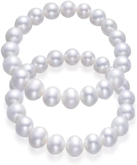 Pingyongchang Elastic Pearl Bracelet Stackable Stretch Bracelet Wedding Accessories Bridesmaid Bracelet 8MM Faux Pearl Bracelet Bridal Party Prom ...