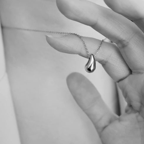 Jude Jewelers Stainless Steel Water Tear Drop Charm Wedding Statement Anniversary Party School Holiday Collar Necklace...