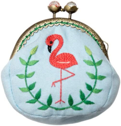 EXCEART 1 Set ladies wallet flower kit coin purses for women embroidery coin purs for beginners change purse Mini embroidery kit for beginners sma...