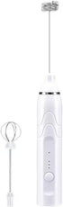 Coffee Whisk Foam Mixer with Stainless Steel Stand,Handhel Electric Milk Frother with 2 Heads, Foam Maker Blender for Latte, Cappuccino, Hot Choco...