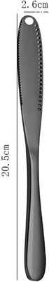 Stainless Steel Kitchen Utensil Set Includes 3-in-1 Butter Knife,Cheese Spreader,and Cake Server,for Butter, Cheese,Jam,Dessert (black)...