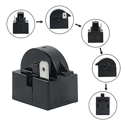 FLYPIG QP2-4.7 1 Pin 4.7G 4R7 Refrigerator PTC Starter Relay Black for Vissani Danby Compressor...