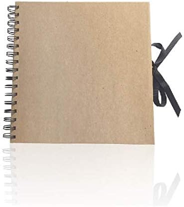 DIY Scrapbook Photo Album Kraft Paper Cover with Adhesive Pellets for Anniversary Wedding Travelling (No lettering on the cover)...