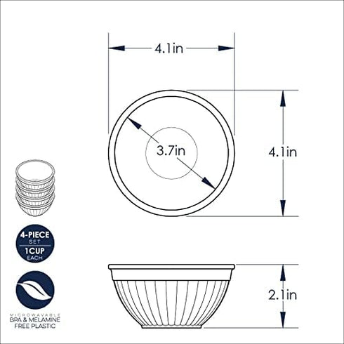 Nordic Ware Mini Prep and Serve Mixing Bowls Set, 4-Piece, Earth-Tones...