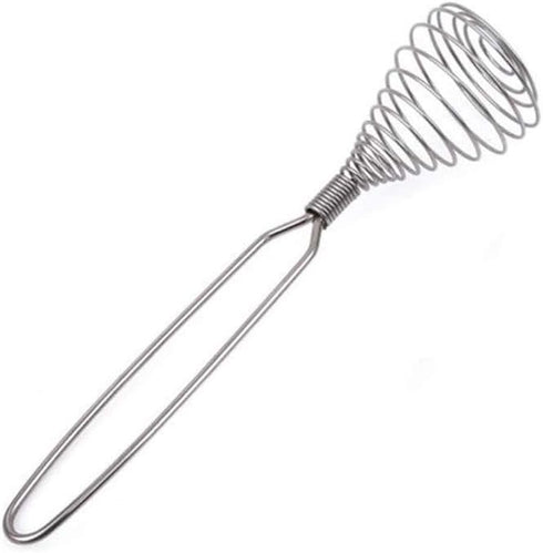 Mini French Spring Whisk, 8.67 Inch Silver Stainless Steel Spring Coil Whisk, Hand Eggbeater Egg Mixer Whisk Blender Stirring Beater...