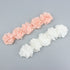 Baby Toddler Elastic Chiffon Flower Headbands Princess Girls Hand Sewing Beads Flower Headwear Nylon (QJ11 White pink) (QJ11 White pink)...