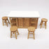 Miniature Counter Stool Dollhouse Furniture 2 PCS/Pack Wood Chair for Crafts Desktop Decor High Stool Mini Scene Ornament Model Round Bar Stool Hi...