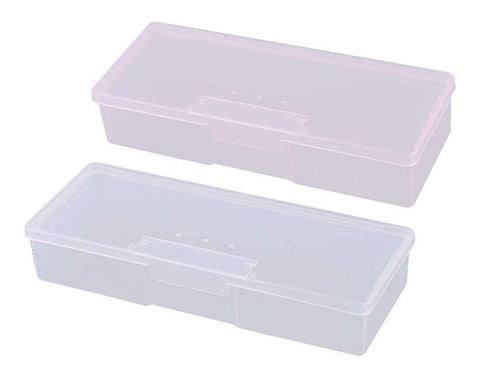 2 Pcs Plastic Transparent Multifunctional Rectangular Storage Box Nail Art Tool Box Office Supplies Organizer Manicure Tool Box...
