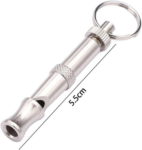 Silver Adjustable Ultrasonic Dog Whistle,Portable Whistle Pet Whistle Supersonic Whistle Dog Whistles for Pet Training?Training and Behavior Aids?...