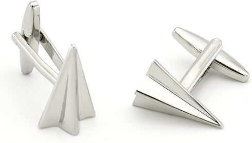 Paper Plane Cuff Links Silver Color Cute Cufflinks With Gift Box...